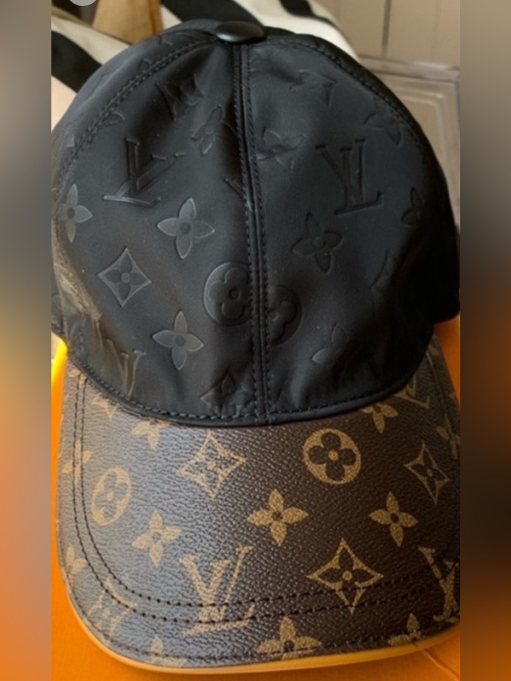 NEW! Designer Monogram Baseball Cap in Brown and Black